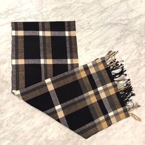 Vintage Scotland 100% Cashmere Plaid Scarf Tartan Fringe Unisex Winter Classic